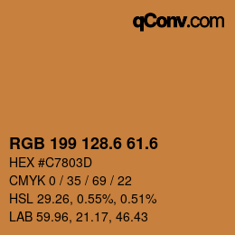カラーコード: RGB 199 128.6 61.6 | qconv.com