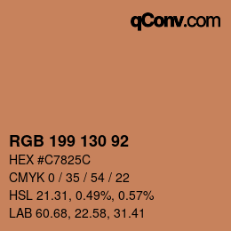 颜色代码: RGB 199 130 92 | qconv.com