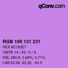 Código de color: RGB 199 131 231 | qconv.com