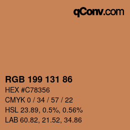 Color code: RGB 199 131 86 | qconv.com