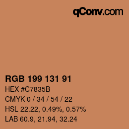 Color code: RGB 199 131 91 | qconv.com