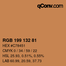 Farbcode: RGB 199 132 81 | qconv.com