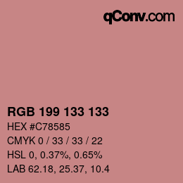 颜色代码: RGB 199 133 133 | qconv.com