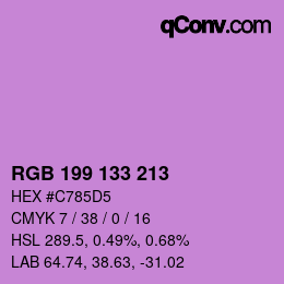 颜色代码: RGB 199 133 213 | qconv.com
