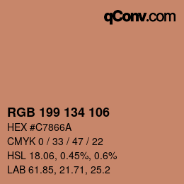 Color code: RGB 199 134 106 | qconv.com