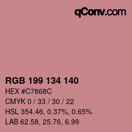 カラーコード: RGB 199 134 140 | qconv.com