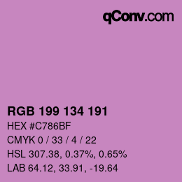 カラーコード: RGB 199 134 191 | qconv.com