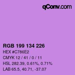 Color code: RGB 199 134 226 | qconv.com