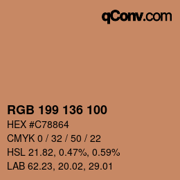 Color code: RGB 199 136 100 | qconv.com