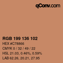 Color code: RGB 199 136 102 | qconv.com