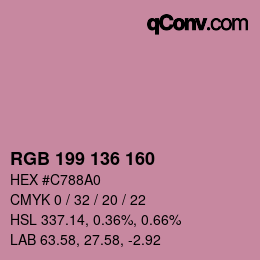 Color code: RGB 199 136 160 | qconv.com