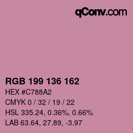 Color code: RGB 199 136 162 | qconv.com