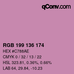 Color code: RGB 199 136 174 | qconv.com