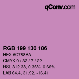 Color code: RGB 199 136 186 | qconv.com