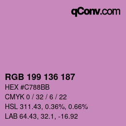 Color code: RGB 199 136 187 | qconv.com