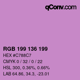 Color code: RGB 199 136 199 | qconv.com