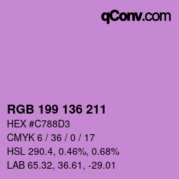 Color code: RGB 199 136 211 | qconv.com