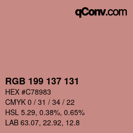 Color code: RGB 199 137 131 | qconv.com