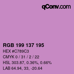 カラーコード: RGB 199 137 195 | qconv.com