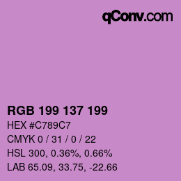 Color code: RGB 199 137 199 | qconv.com