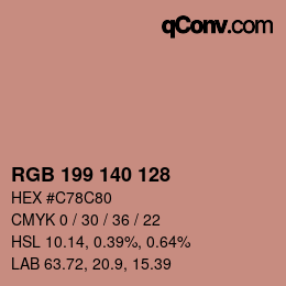 Código de color: RGB 199 140 128 | qconv.com