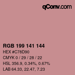 Color code: RGB 199 141 144 | qconv.com