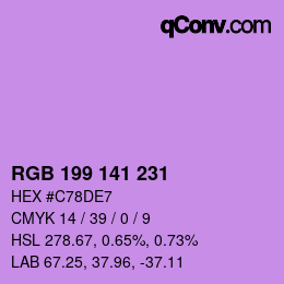 颜色代码: RGB 199 141 231 | qconv.com