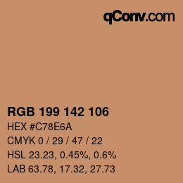 Color code: RGB 199 142 106 | qconv.com
