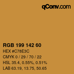 カラーコード: RGB 199 142 60 | qconv.com