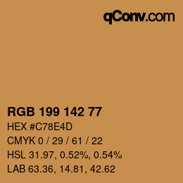 Color code: RGB 199 142 77 | qconv.com