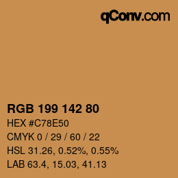 Color code: RGB 199 142 80 | qconv.com