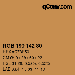 カラーコード: RGB 199 142 80 | qconv.com