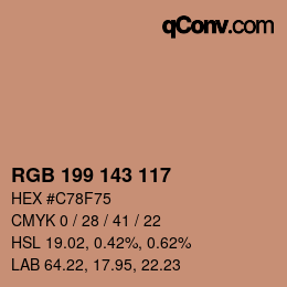 Código de color: RGB 199 143 117 | qconv.com