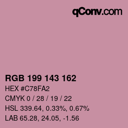 Color code: RGB 199 143 162 | qconv.com