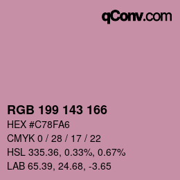 カラーコード: RGB 199 143 166 | qconv.com