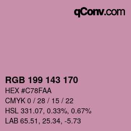 カラーコード: RGB 199 143 170 | qconv.com