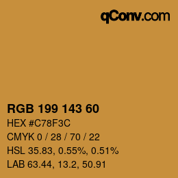 颜色代码: RGB 199 143 60 | qconv.com