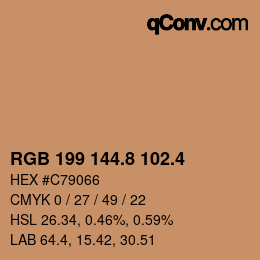 カラーコード: RGB 199 144.8 102.4 | qconv.com