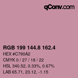 カラーコード: RGB 199 144.8 162.4 | qconv.com