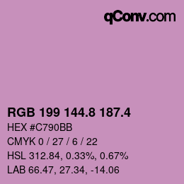 カラーコード: RGB 199 144.8 187.4 | qconv.com