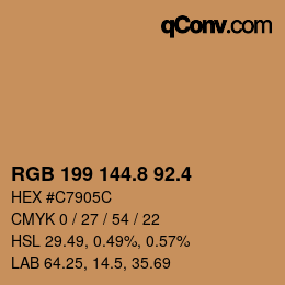 カラーコード: RGB 199 144.8 92.4 | qconv.com
