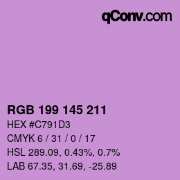 Color code: RGB 199 145 211 | qconv.com