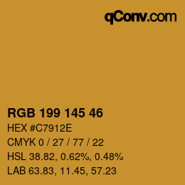 Farbcode: RGB 199 145 46 | qconv.com