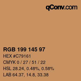 Color code: RGB 199 145 97 | qconv.com