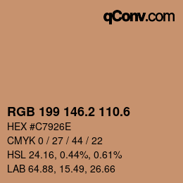 カラーコード: RGB 199 146.2 110.6 | qconv.com