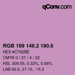 カラーコード: RGB 199 146.2 190.6 | qconv.com