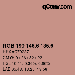 カラーコード: RGB 199 146.6 135.6 | qconv.com