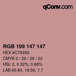 Color code: RGB 199 147 147 | qconv.com
