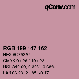 Color code: RGB 199 147 162 | qconv.com