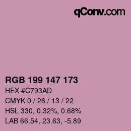 Farbcode: RGB 199 147 173 | qconv.com